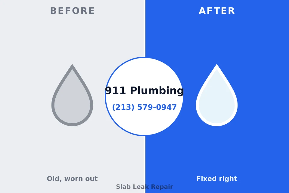 Before and after: plumbing repair Versailles, PA